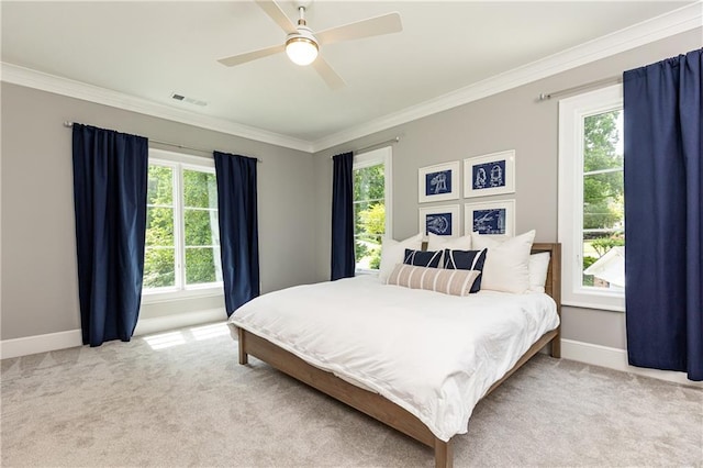 3338 Breton Cir NE, Brookhaven, GA 30319 - bedroom with crown molding, carpet flooring, baseboards, and ceiling fan