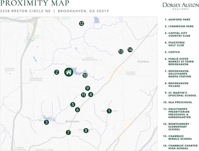3338 Breton Cir NE, Brookhaven, GA 30319 - map / location