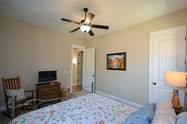 bedroom with ceiling fan