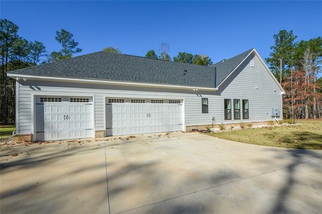 exterior space with a garage