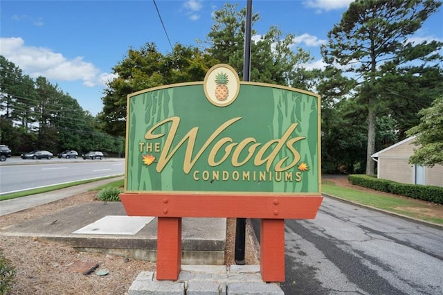 view of community sign