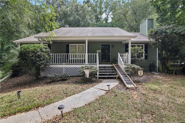 view of front of property with a porch