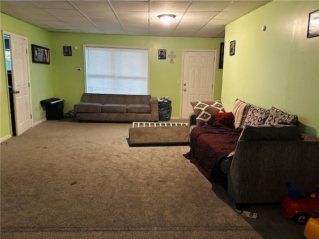 living room featuring carpet floors