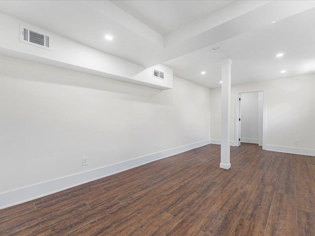 1603 Ezra Church Dr NW, Atlanta, GA 30314 - finished basement with baseboards, wood finished floors, and recessed lighting