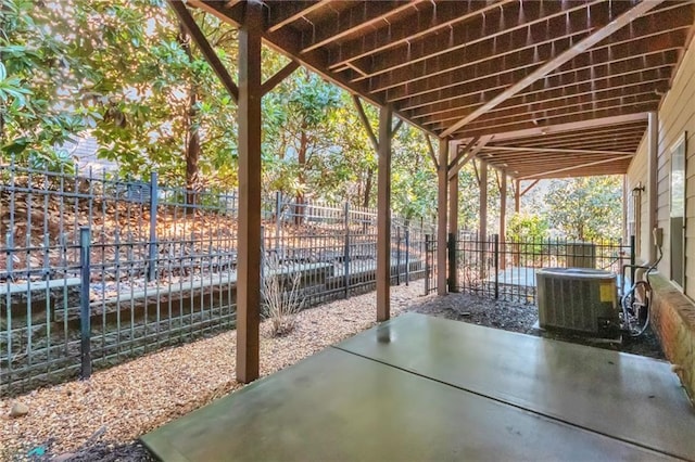 view of patio / terrace featuring central AC unit