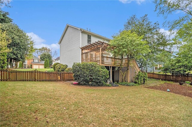 4272 Glenlake Dr NW, Kennesaw, GA 30144 - view of yard with a pergola, a wooden deck, and stairs