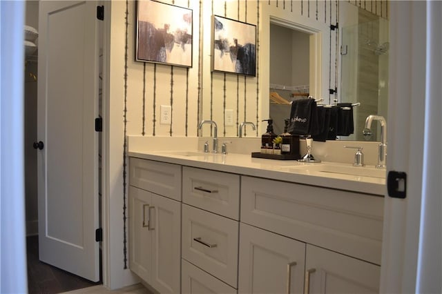 1350 May Ave Unit 14, Atlanta, GA 30316 - full bath with a shower with shower door, a spacious closet, double vanity, and a sink