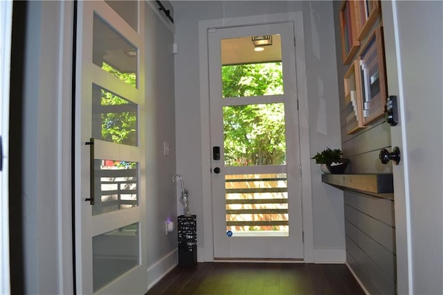 1350 May Ave Unit 14, Atlanta, GA 30316 - doorway with baseboards and dark wood-style floors