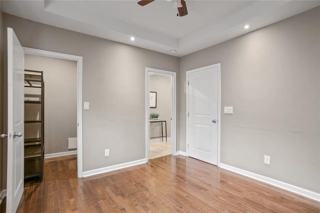 1684 Braeburn Dr SE, Atlanta, GA 30316 - unfurnished bedroom with recessed lighting, wood finished floors, baseboards, and ceiling fan