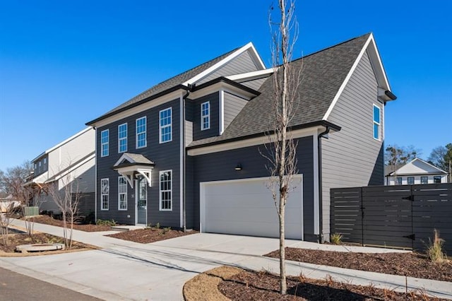 view of front of property featuring a garage