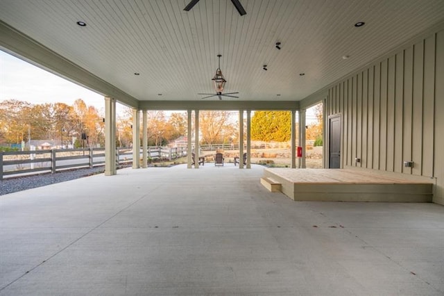 view of patio / terrace featuring ceiling fan