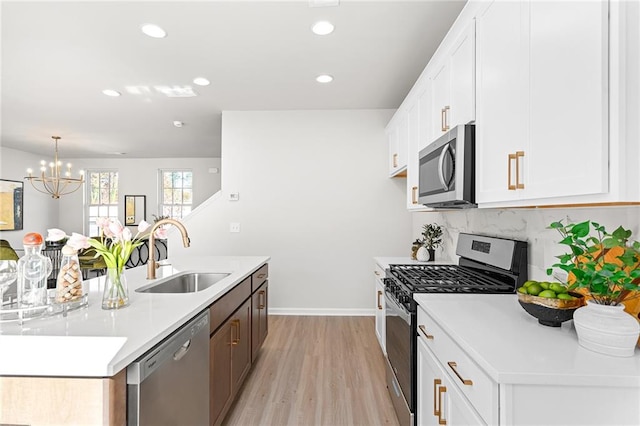 kitchen featuring white cabinetry, sink, and appliances with stainless steel finishes