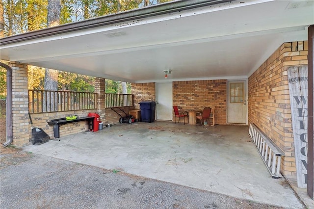 view of patio / terrace featuring a carport