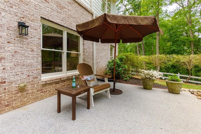 view of patio / terrace with fence