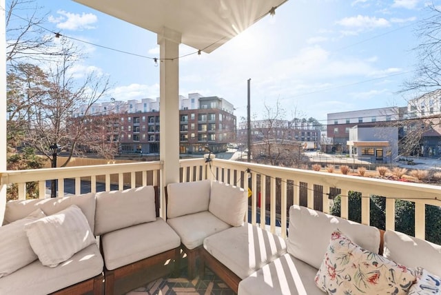 balcony with an outdoor hangout area