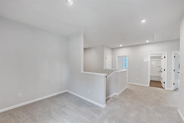 212 Birchwood Row, Canton, GA 30115 - carpeted empty room with attic access, baseboards, and recessed lighting