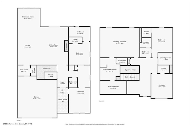 212 Birchwood Row, Canton, GA 30115 - property floor plan