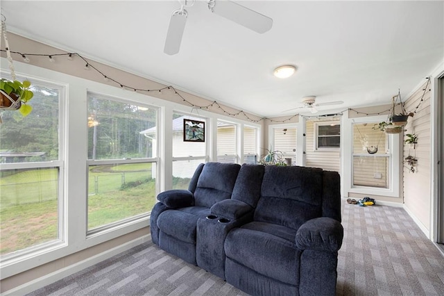 191 Durham St, Dallas, GA 30132 - sunroom / solarium with ceiling fan, carpet flooring, and baseboards
