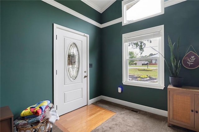 191 Durham St, Dallas, GA 30132 - entrance foyer featuring ornamental molding, carpet flooring, and baseboards