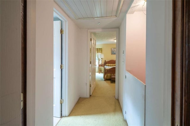 1434 Culpepper Rd, Calhoun, GA 30701 - corridor featuring attic access and light carpet