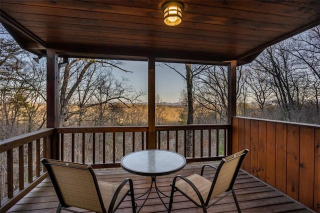 view of deck at dusk