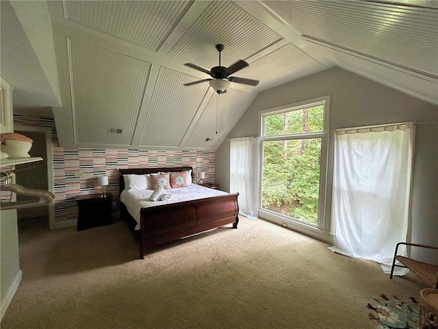 57 Shaggy Maple Ln, Big Canoe, GA 30143 - carpeted bedroom featuring lofted ceiling and a ceiling fan