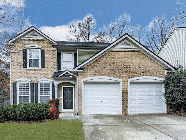 view of front facade with a garage