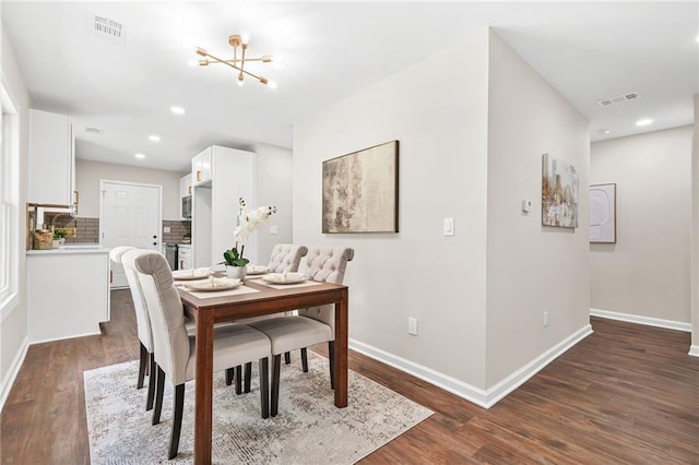 1675 White Oak Way, Decatur, GA 30032 - dining area with dark wood finished floors and recessed lighting