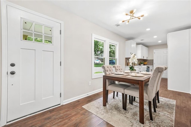 1675 White Oak Way, Decatur, GA 30032 - dining area with dark wood finished floors and recessed lighting