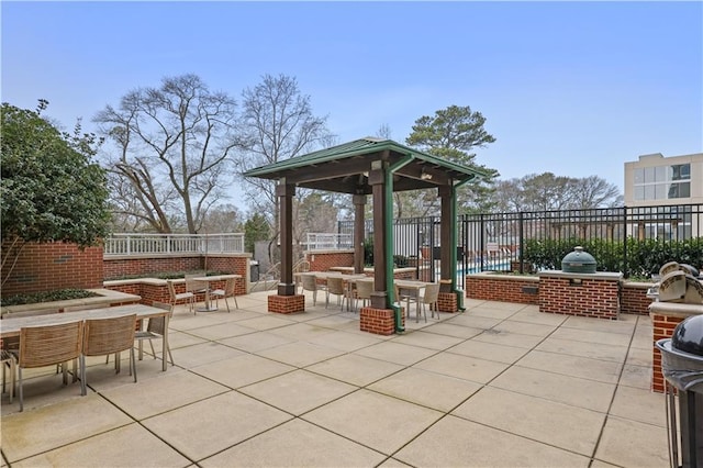 view of patio / terrace featuring a gazebo