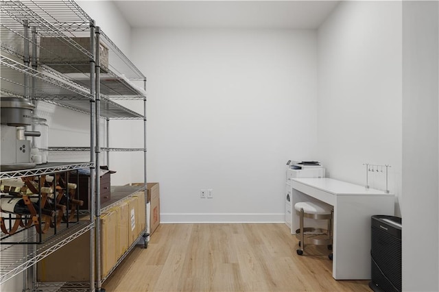 interior space with light hardwood / wood-style floors