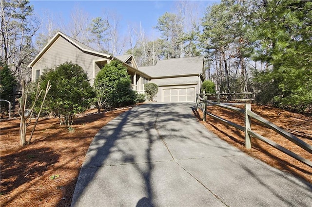 view of property exterior featuring a garage