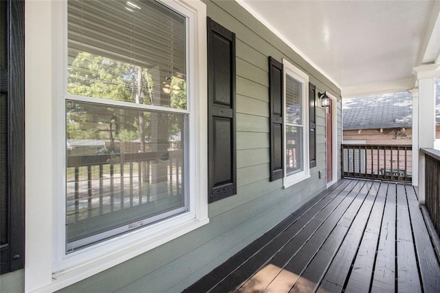 wooden deck with a porch