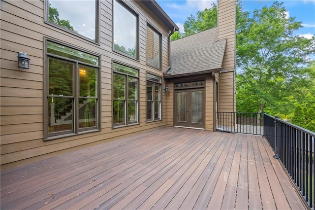 deck with french doors