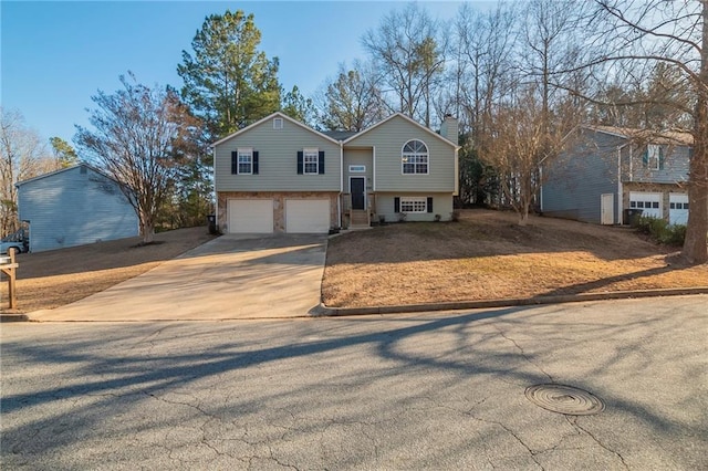 raised ranch with a garage