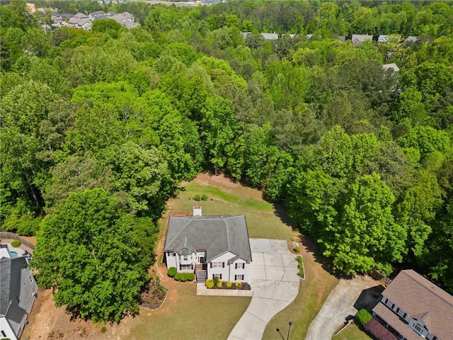 drone / aerial view of a forest