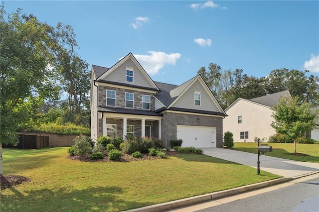 craftsman-style house with a front yard