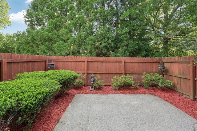 view of patio featuring a fenced backyard