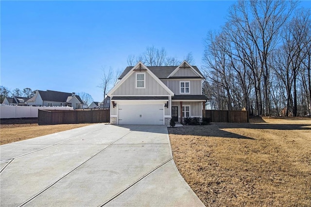 craftsman inspired home featuring a garage