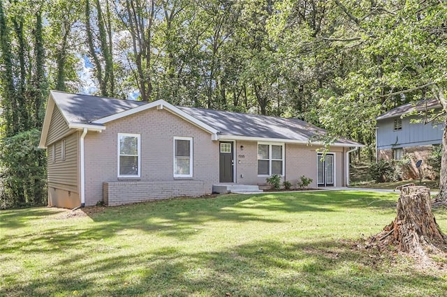 view of front of home with a front yard