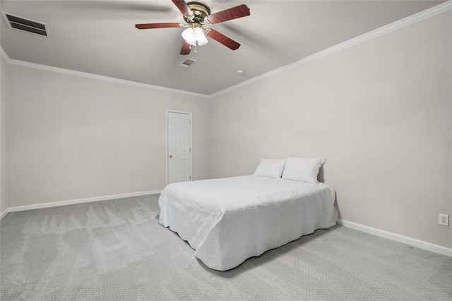 144 Canacaught Pl, Jasper, GA 30143 - carpeted bedroom featuring baseboards, crown molding, and a ceiling fan