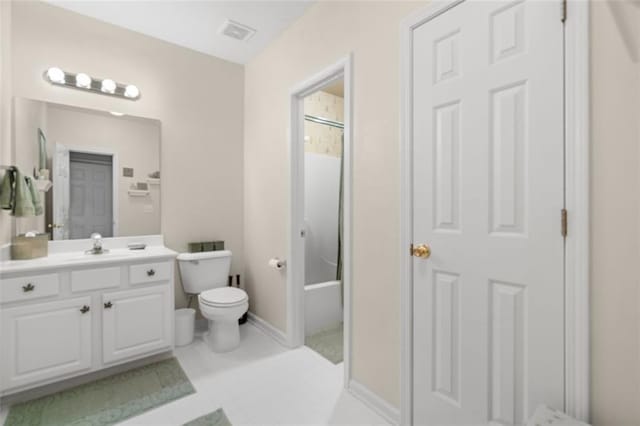 144 Canacaught Pl, Jasper, GA 30143 - bathroom with vanity, toilet, washtub / shower combination, and baseboards