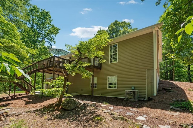 6960 Worley Rd, Cumming, GA 30028 - back of property featuring a deck and stairs