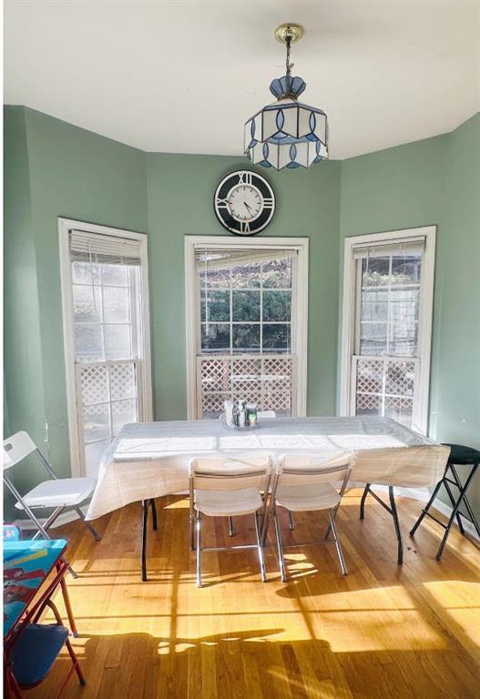 dining area featuring wood finished floors