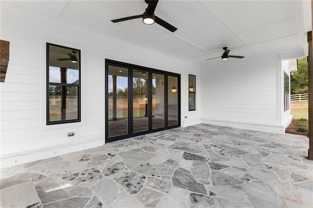 view of patio with ceiling fan