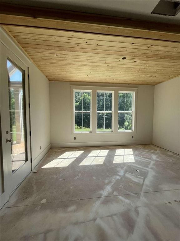 1210 Askew Trl, Greensboro, GA 30642 - unfurnished room with wooden ceiling and plenty of natural light