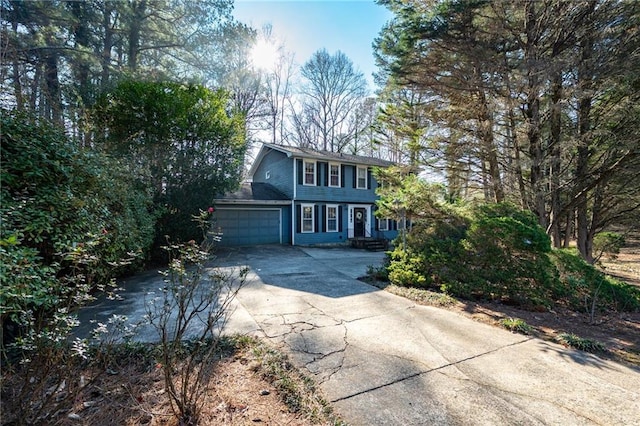 view of front of house with a garage