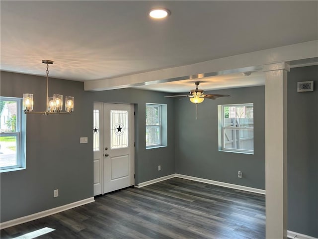 5090 Lorraine Pl, Forest Park, GA 30297 - foyer entrance with a chandelier, baseboards, healthy amount of natural light, and recessed lighting