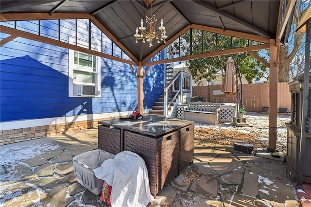 view of patio featuring a gazebo