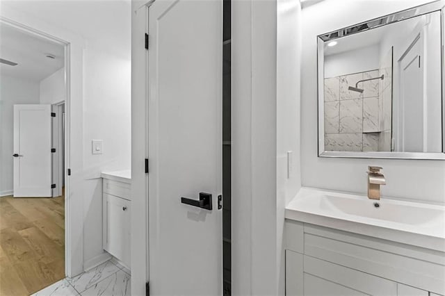 1835 Taylor Ave, East Point, GA 30344 - bathroom with vanity, marble finish floors, and a shower